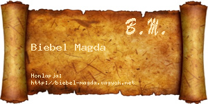 Biebel Magda névjegykártya